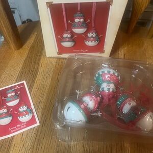 Snow Belles Porcelain Ornaments by Hallmark keepsake Collection. The bells ring.